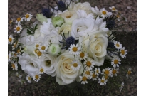 svatební kytice růže_heřmánek