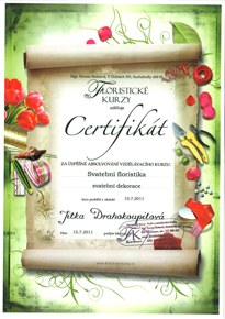 Certifikát Svatební floristika
