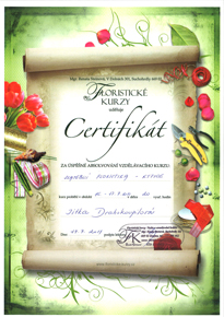 Certifikát Svatební floristika - kytice